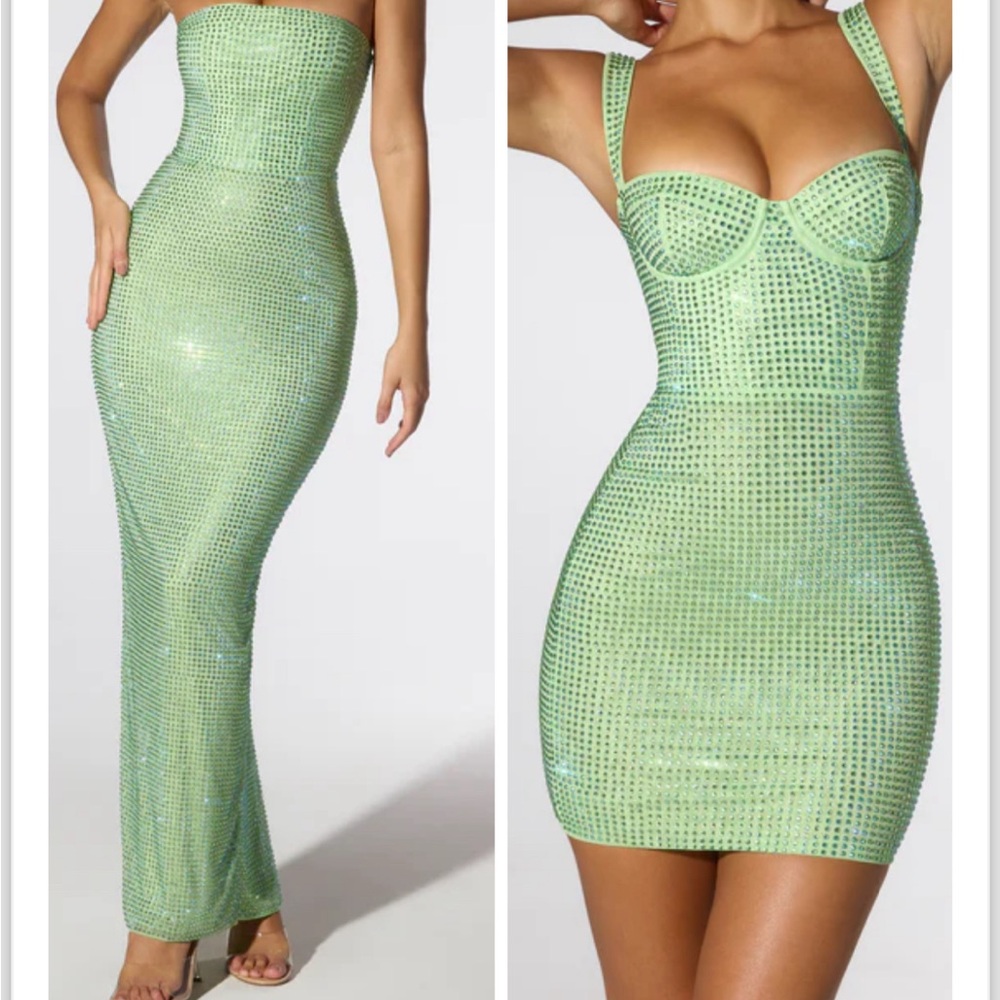 Bedazzled Green Party Dress